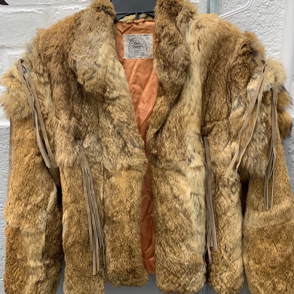 Vintage Chill Chasers Rabbit Fur Sz Small